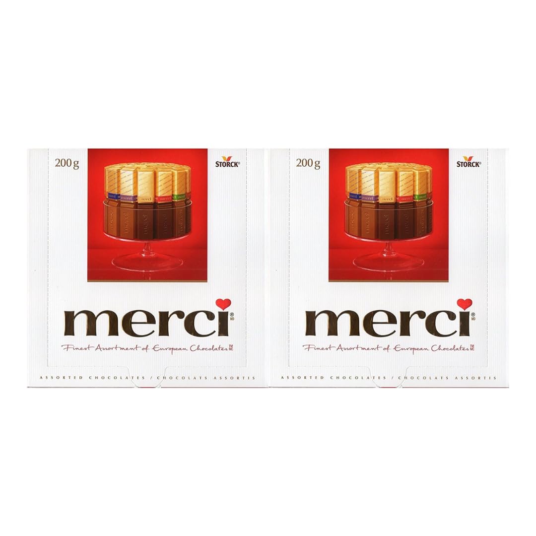 Merci Finest Selection European Chocolates - Assorted Variety - Gift Pack of 2, 7 oz. Boxes By Lyza's Sweets & Treats