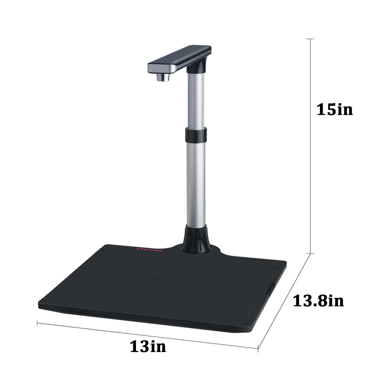 Professional Document Camera with 16MP HD Auto-Lighting, OCR Text Recognition & Adjustable A3/A4 Scanning for Books, Documents & Real-Time Projection