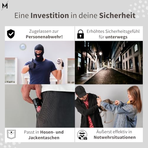 KO Security CS-Spray 40 ml – Breitstrahl Personenabwehrspray mit BKA-Zulassung - modernes Design - kompakt und diskret