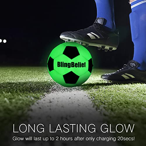 Image of Super Bright Glow in The Dark Baseball,Soccer Ball,Volleyball,Football, Light Up Luminous Baseball, Official Size and Weight Football, Recreational Use Practice Volleyball