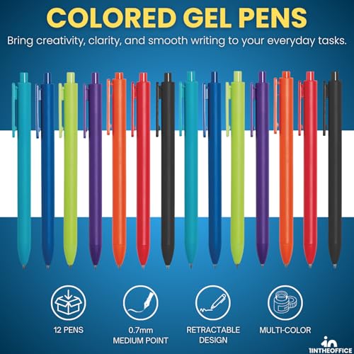 Bolígrafos de gel multicolor 12 unidades 0.7 mm miniatura 2