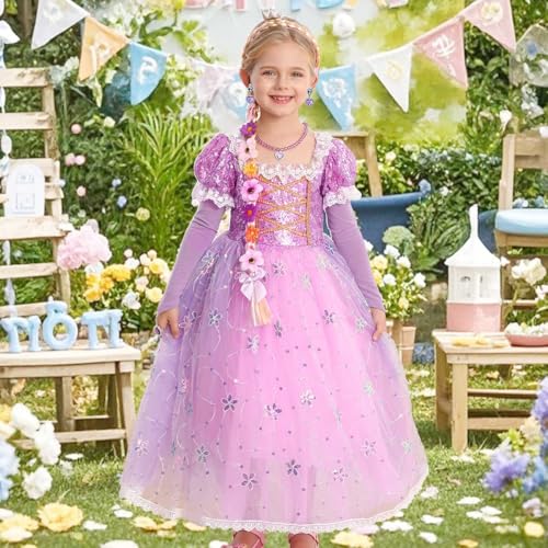 Disfraz princesa morado para niñas pequeñas miniatura 2