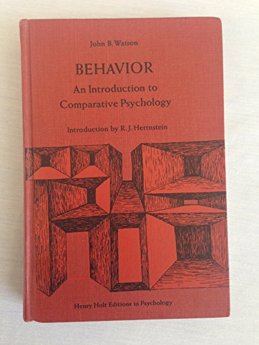 Behavior: An Introduction to Comparative Psycho... B000J2LOJK Book Cover