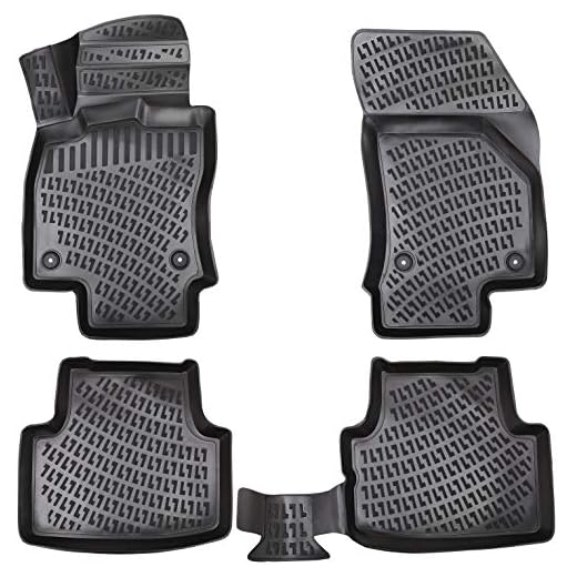 ELMASLINE 3D Gummimatten Set für Skoda Octavia I | 1996-2006 | 1.Generation | Extra hoher Rand Fußmatten | Passt Nicht in Octavia II