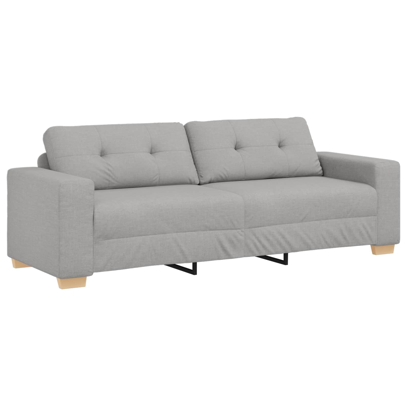 Zestaw sof, szary, mieszanka lnu, 2-osobowa i 3-osobowa kanapa do salonu, nowoczesny design, rama ze sklejki, trwała, łatwa w pielęgnacji