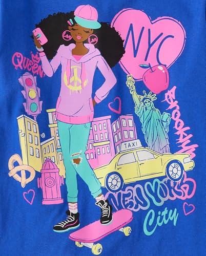 Image of The Children's Place Girls' Sports,Trends,Icons Short Sleeve Graphic T-Shirts,3 Pack