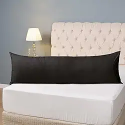 Fronha Para Travesseiro de Corpo Avulsa 1,50m x 0,50m Xuxão Gigante 200 Fios Toque Macio (Preto)