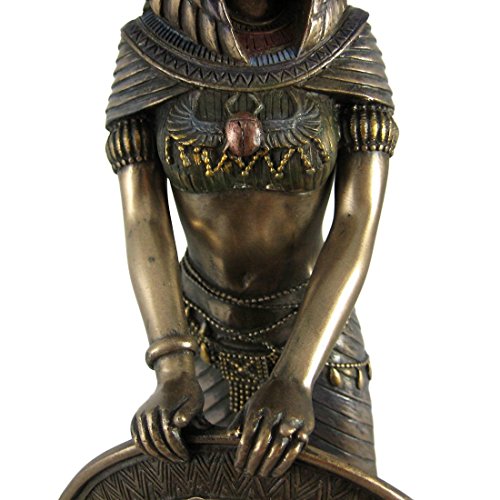 Estatua de Isis Egipcia Acabado Bronce 12 pulgadas miniatura 4