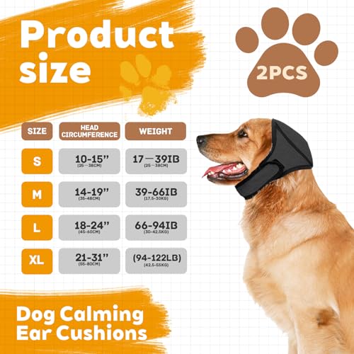 Ohrenschutz Hund | 2 Stück Elastischer Gehörschutz für Hunde | Hunde Ohrenschützer mit Geräuschunterdrückung | Gehörschutz für Hunde - für Geräuschblockierung, Trocknen, Baden, Winter (Grau, S)