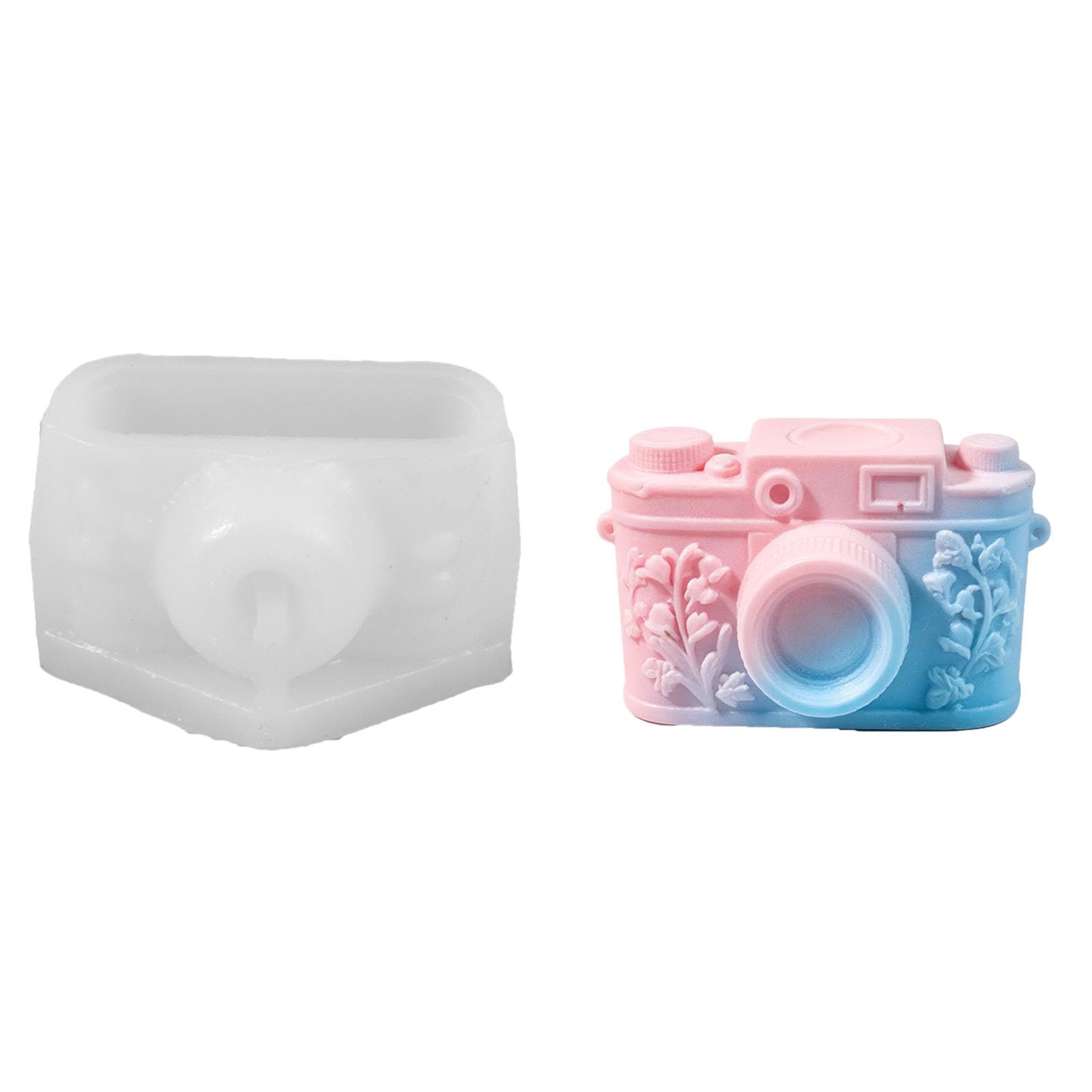 carotoe Camera Shaped Silicone Mold 3D of the Valley Flower Embossing Silicone Mold for Soap and Resin Casting Feeling Elastomer Cast