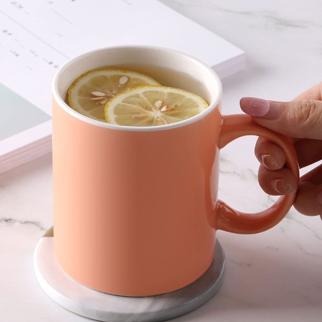 Generic Tazas de Café de Cerámica de Color, Juegos de Cerámica de Fondo Plano, Tazas de Café Multicolor Brillantes/Verde + Amarillo/330 Ml