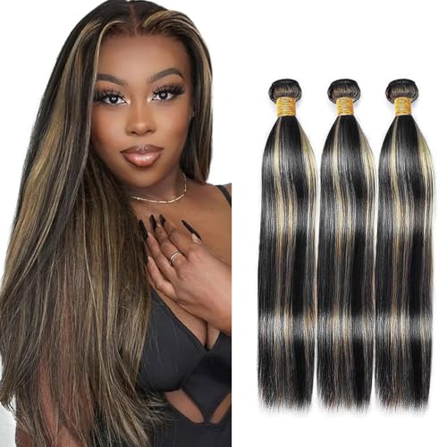 P1B27 Bundle Honey Blonde Straight Human Hair...