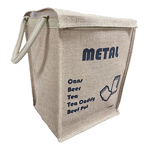 UHEIM Premium Trash Sorting Bins, Recycling Waste Bins, Recycle Waste Organizer, Separate Recyclable Trash Sorting Bag for Kitchen Home Organizer Baskets Compartment Container, 7.3 Gallon (Metal)