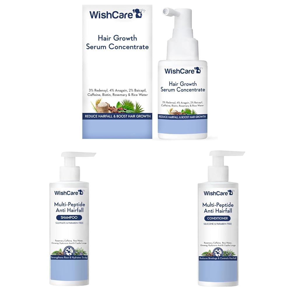 WishCare Hair Growth& Anti Hairfall Range with Serum, Shampoo & Conditioner Combo