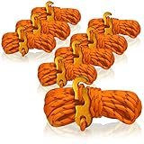 COM-FOUR® 8X Abspannseil für Camping reflektierend in orange - Zeltschnur - Spannschnur - Camping Schnur - Seilspanner - Zeltleine - Sturmband
