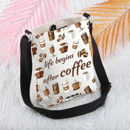 MBMSO Coffee Crossbody Bag Coffee Lovers Gifts for Coffee Barista Coffee Themed Bag Life Begins After Coffee Cross Body Purse4