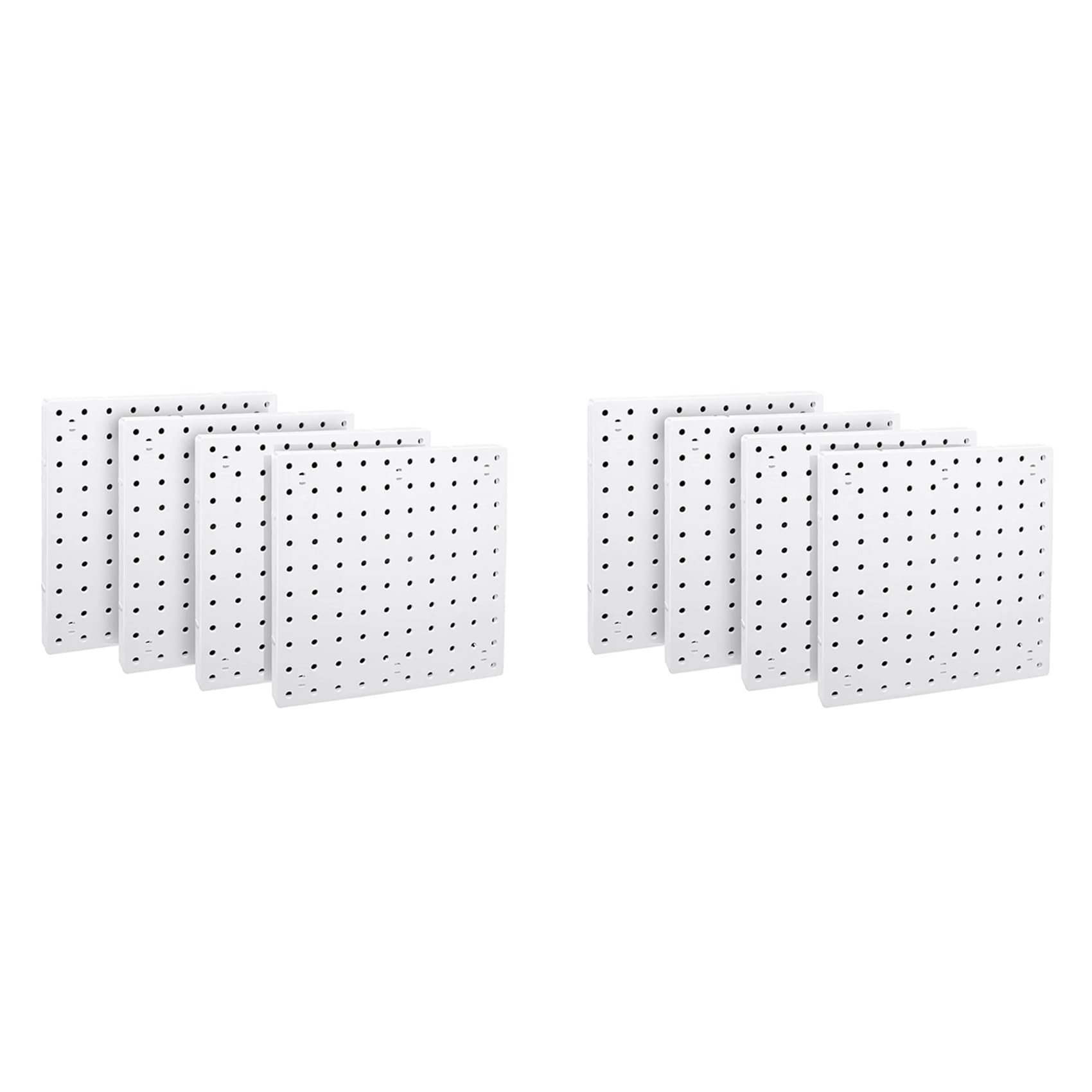 Hndhbfgrt 8 Piece Pegboard Wall Organizer, White Pegboard Wall Hanging, Pegboard for Craft Room, Garage, Kitchen, Living Room