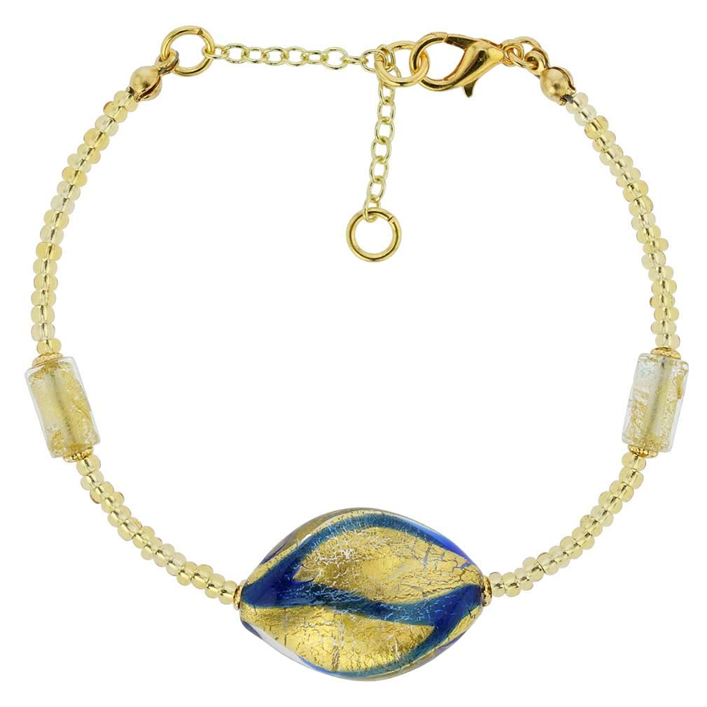 Glass Of Venice Murano Glass Royal Blue Spiral Bracelet