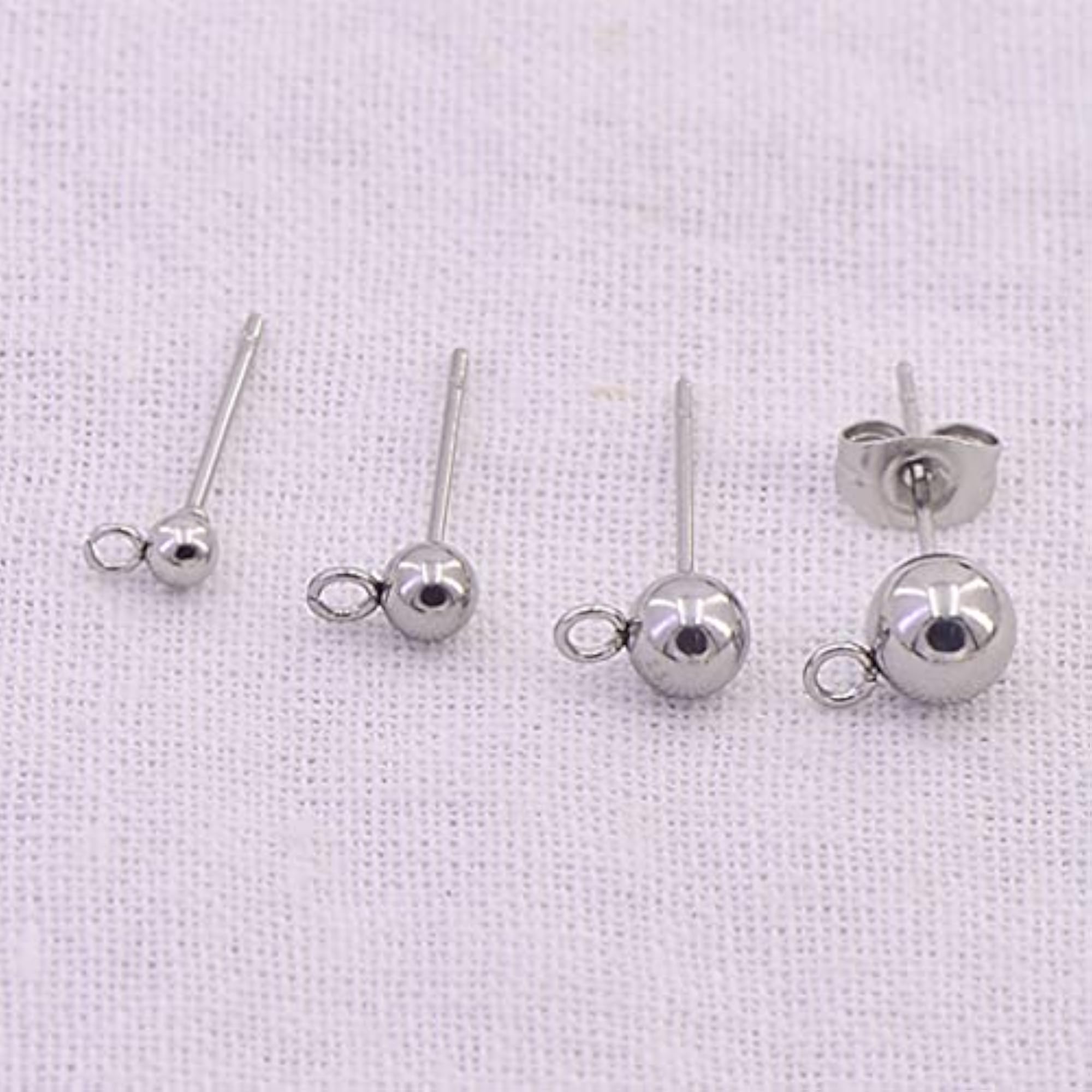 100 Pcs Earring Posts with Backs for Jewelry Making