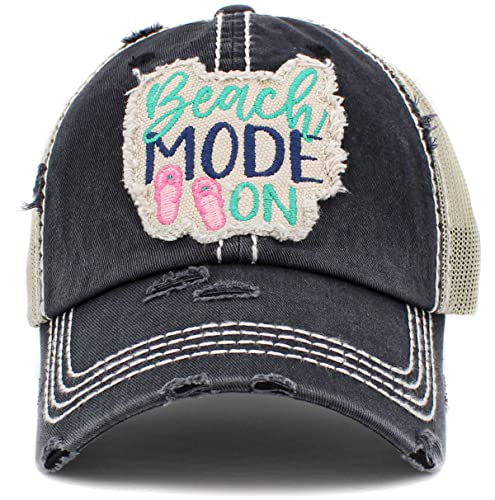 Vintage Patch Hat: Beach Mode On - Black #TOP7