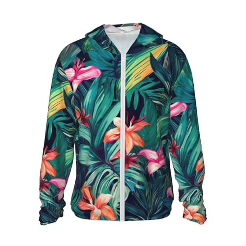 Chemise de soleil homme à manches longues de qualité supérieure vêtement solaire à motif tropical