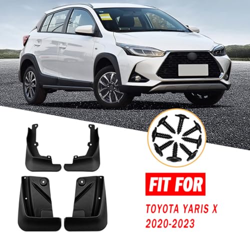 Image of Mud Flaps Mud Guards Fit for 2020-2023 Toyota Yaris X, Front & Rear Mud Splash Guards Accessories - 4 Pc, Black