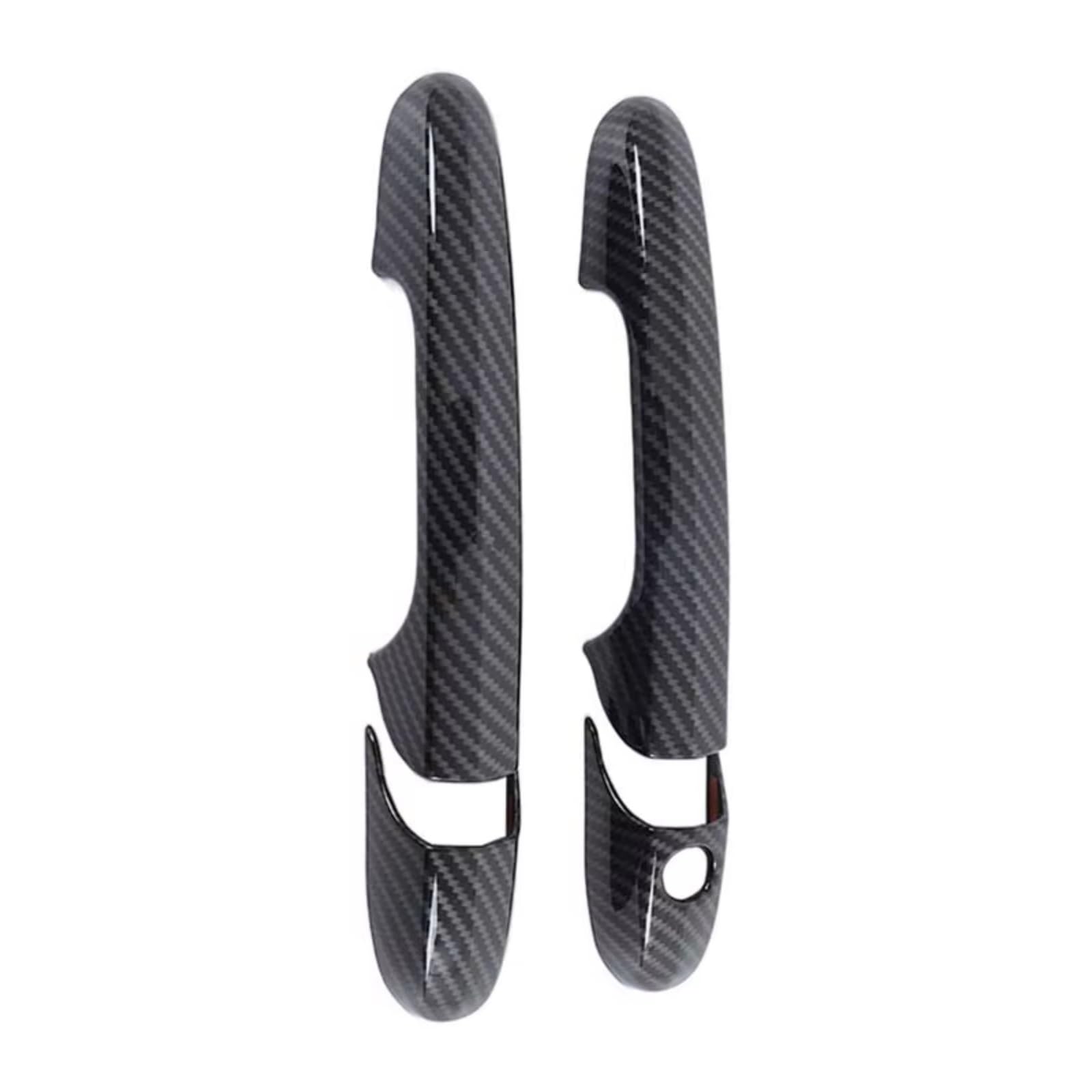 Rcuihgfb Carbon Fiber Door Handle Shell Compatible With Fiat For Abarth 595 2012-2025 Car Exterior Door Handle Cover Trim Accessories Set Replacement(Carbon Fiber)