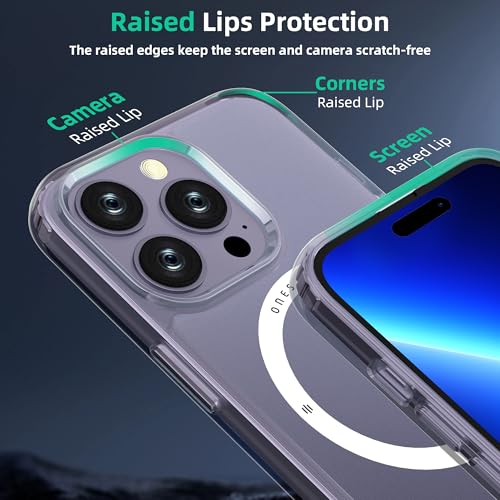 Image of ONES for iPhone 14 Pro Case, Translucent Matte Magnetic Phone Case Compatible with Magsafe Military-Grade Shockproof Cover, Anti-Yellowing Hard Slim Protective Matte Case for iPhone 14 Pro