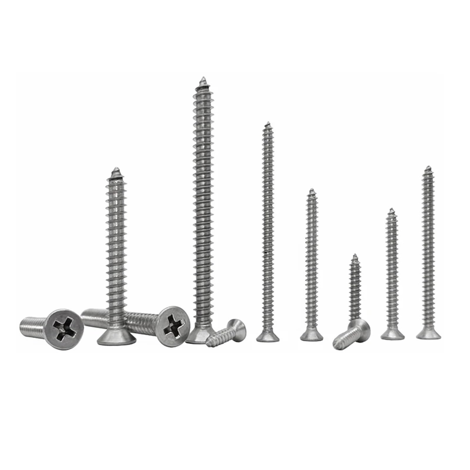 Tornillos Tornillos autorroscantes Tornillo de ace Tornillos autorroscantes avellanados con cabeza en de acero inoxidable 304 de 2,2 mm y 2,6 mm, M2,2 y M2,6 x 5, 6, 8, 10, 14, 16, 18 y 20 mm, tornill