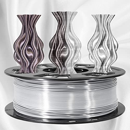 Image of MIKA3D 1.75mm Silk Shiny White Black PLA Dual Color Co-Extrusion 3D Print Filament, 2 Colors in 1 3D Filament, 1KG 3D Printing Material with Bicolor Dichromatic 2 Colors, Widely Fit for 3D Printer