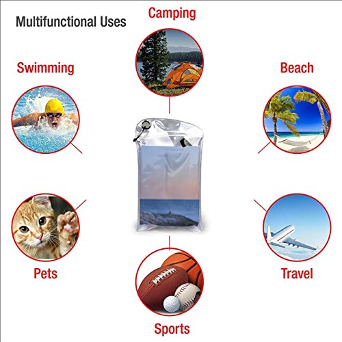 Serviette de plage 3D en microfibre légère pour camping et natation