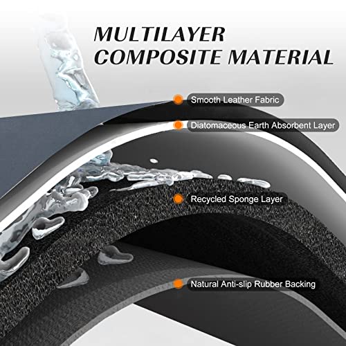 Diatomaceous Earth Mat Innovative Bathroom Rugs And Mats Sets, 3 Pcs Bath Mat Rug Non Slip Quick Dry Super Absorbent Thin Floor Rugs Easy To Clean/Kitchen Doormat （ Blue 16"X24"，20"X32"， 20"X47"） #TOP7