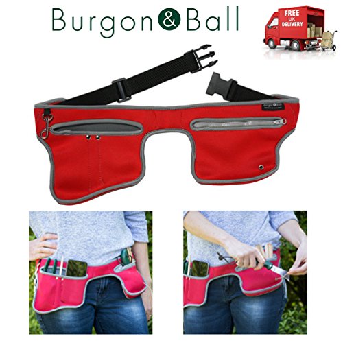 Burgon & Ball Poc-kit Gardeners Utility Belt Machine Washable Pockit Poppy Red
