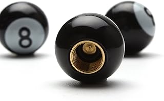 iTimo Universal-Schutzkappen für Reifenventile von Motorrad, Fahrrad, Felgen, Schwarz, Nr. 8 Kugeln, 4 Stück