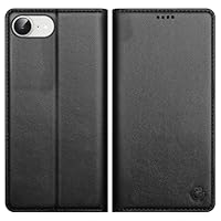 Kirnntca Handyhülle für iPhone 17e / iPhone 16e Hülle, Kartenfach Premium PU Leder Klapphülle Schutzhülle, Standfunktion Tasche Flip Case für iPhone 17E / iPhone 16E - Schwarz