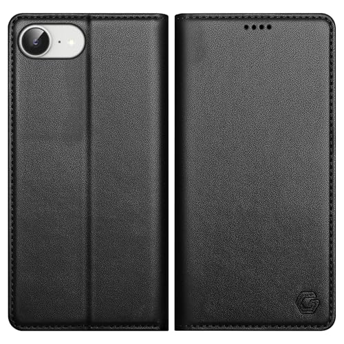 Kirnntca Handyhülle für iPhone 17e / iPhone 16e Hülle, Kartenfach Premium PU Leder Klapphülle Schutzhülle, Standfunktion Tasche Flip Case für iPhone 17E / iPhone 16E - Schwarz