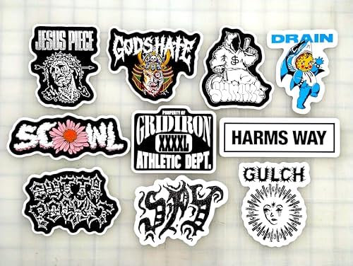 Hardcore Sticker Pack (10 Stickers) Set 5 California Modern Heavy Punk Violent era 2010s 2020s Underground Collectible Vinyl Decal Artwork Graphic Durable Alternative Movement Design Rare Unique Gift image 4
