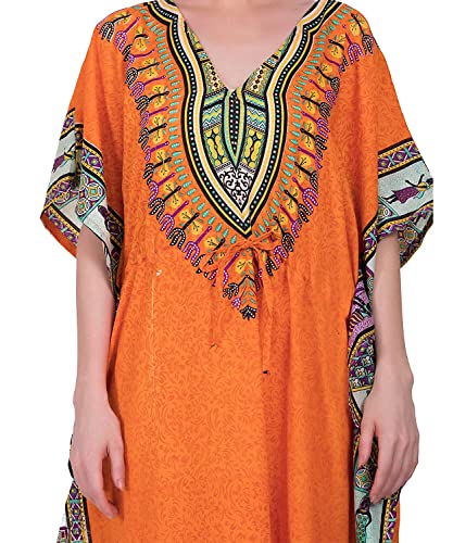 African Print Women Kaftan Dress Tunic Long Maxi Plus Size Polyester Print Caftan Gown Beach Party Casual Kimono Nightdress2