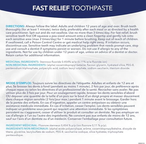 Sensodyne Rapid Relief Sensitivity Toothpaste, Mint, 3.4 oz (Pack of 2) - image 7