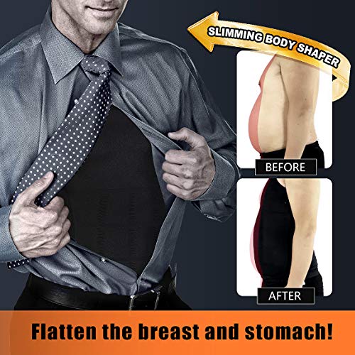 Hoter Mens Body Shaper Slimming Vest, Men's Compression Base Layer Slim Compression Muscle Tank Shapewear #TOP3