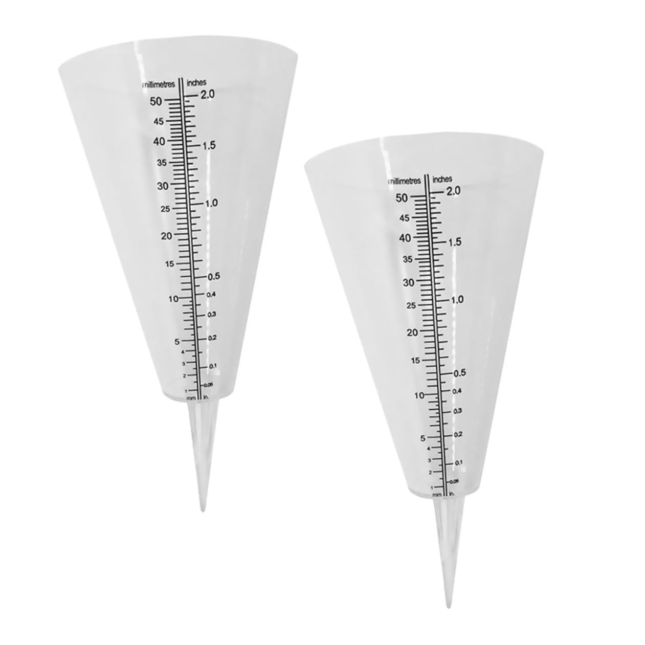 6 Pz Coppa Della Pioggia Misurino Porta Pluviometro Conico Strumento Di Misurazione Dell'acqua Tubo Di Pioggia Chiaro Pluviometro a Tubo Per Esterno Plastica Bianca