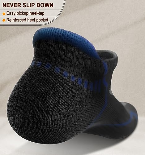 Image of BULLIANT Men Running Ankle Socks 6Pack-Cushioned Support-Low Cut No Show