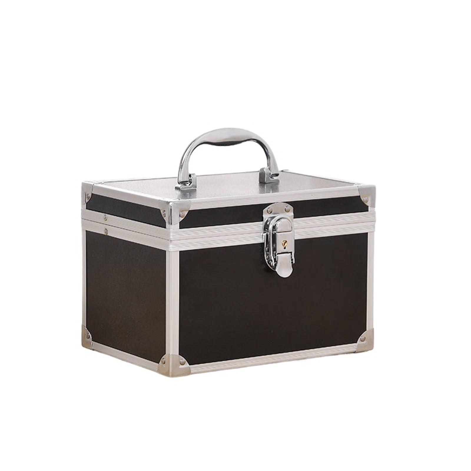 Porta Smalti Organizer Scatola for il trucco Custodie for cosmetici di bellezza professionale Borsa for il trucco Cassetta degli attrezzi multistrato for unghie Valigia for l'archiviazione(Black small