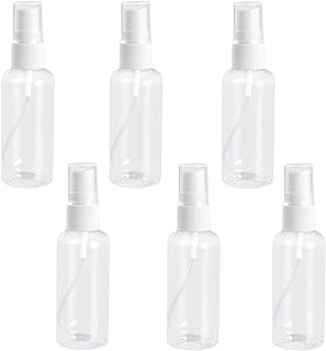 6 Pack Spray Bottles 50ml Small Spray Bottle Fine Mist Clear Plastic Empty Spray Bottle Mini Travel Bottle Set Cosmetic Travel Spray Bottles for Toiletries Leakproof Refillable Liquid Containers