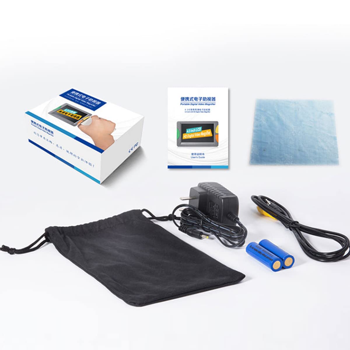 Lupa portátil Digital, Ayuda electrónica portátil de 4,3 Pulgadas con Mango Plegable, Enfoque automático, Aumento de 2X-32X, 26 Modos de Color