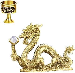 昇運金龍 龍 水晶玉持ち金龍 15mm玉水晶 金龍 五本爪 龍と水杯セット 龍と水杯で効果アップ 水杯 銅製 風水グッズ 風水 置物 開運 昇運 機運上昇風水 5本 爪 龍 五本爪 干支 縁起物 厄除け 吉祥開運 贈答 ギフト龍の置物 開運祈願 銅製 風水龍 (龍01)
