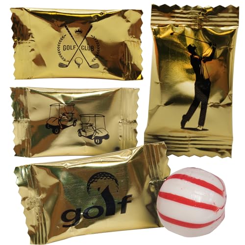 Naturejam 100 Count Golf Peppermint Candy - Individually Wrapped Mints For Any Golf Party Decorations Or Themed Birthday Celebrations - Fill Goodie Bags