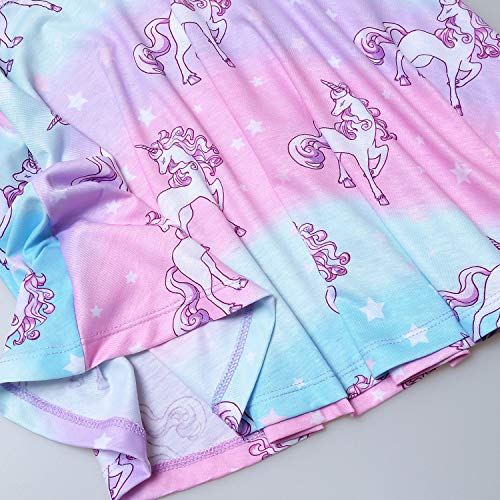 QPANCY Girls Long Sleeve Dresses Unicorn Mermaid Cat Swing Fall Winter Clothes4