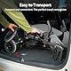 VOCIC 2 in 1 Rollstuhl Rollator Faltbar und Leicht mit Sitz,Outdoor Gummireifen für Allen Gelände,Leicht Rollatoren mit Netztasche,Aluminium Gehhilfer Transport-Stuhl,Obsidianschwarz (5 Jahre Support)