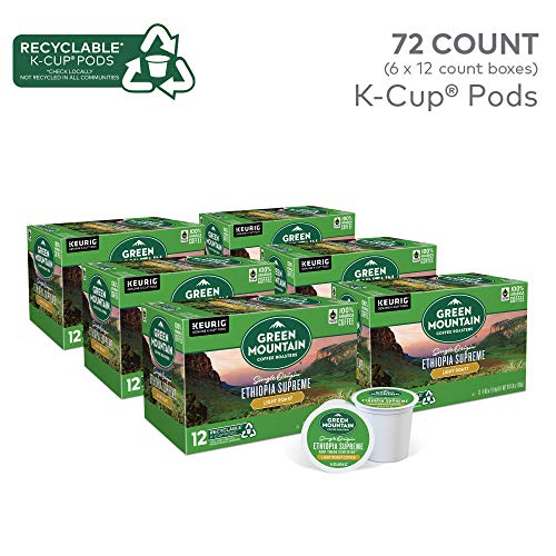 Image of Green Mountain Coffee Roasters Ethiopia Supreme, Single-Serve Keurig K-Cup Pods, Light Roast Coffee Pods, Ethiopia Supreme, 72 Count